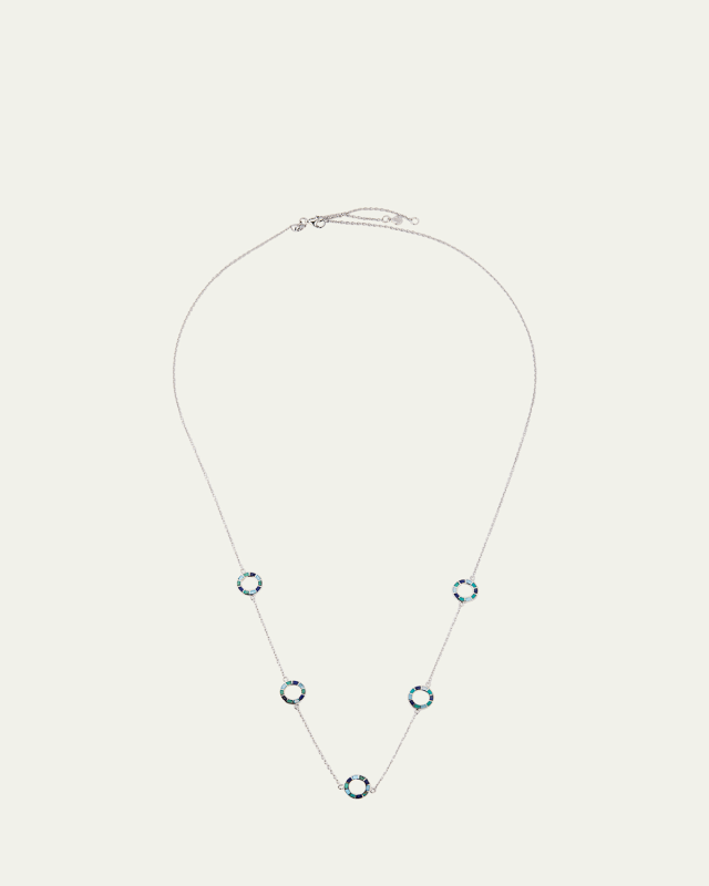 Lapis, Blue MOP and Turquoise Dash Circle Five-Station Necklace